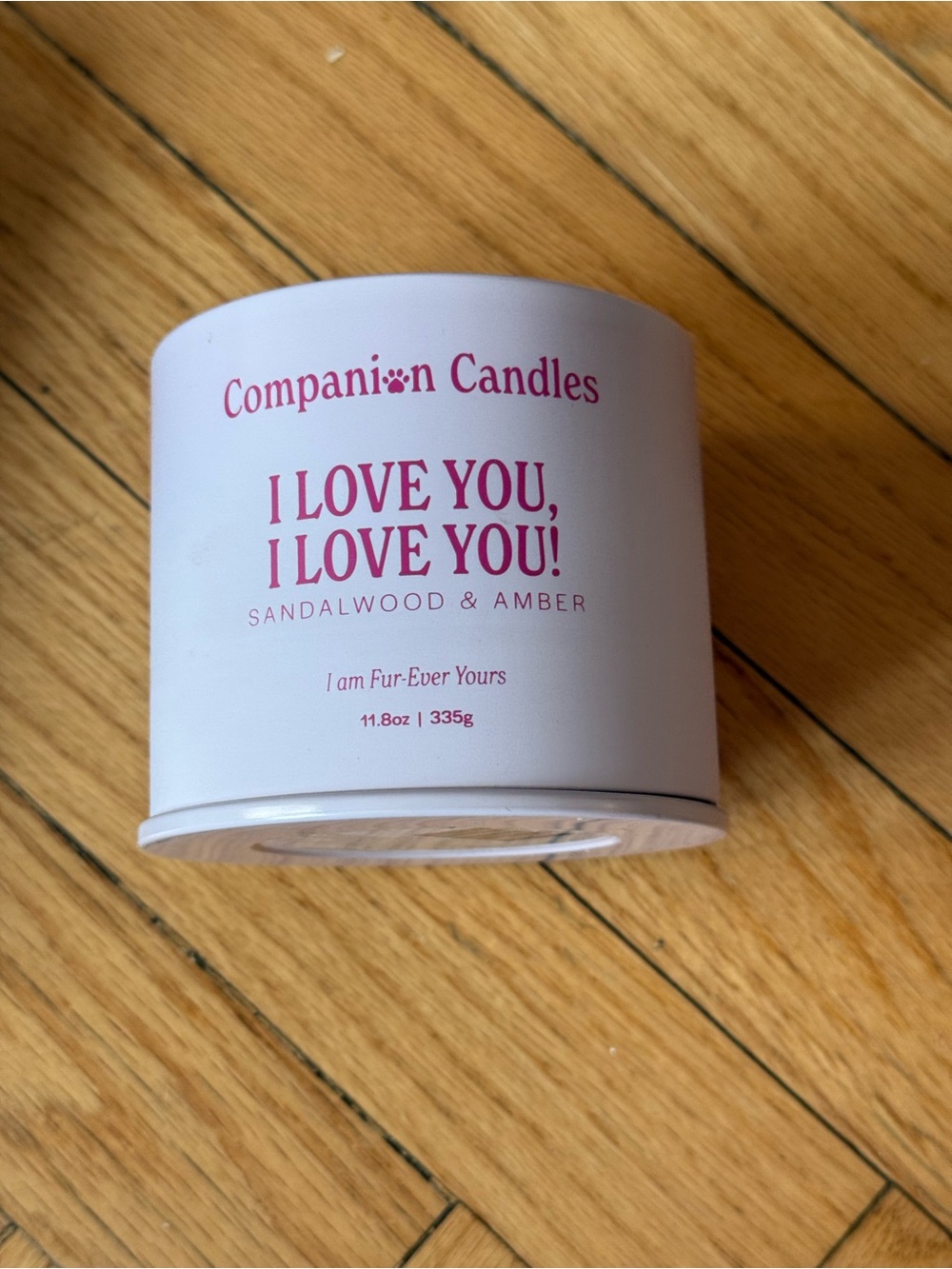 Companion Candle "I Love You, I Love You!" Sandalwood & Amber Candle